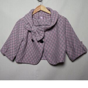 Pink Cropped Floral Jacket  Romantic Vintage Chic